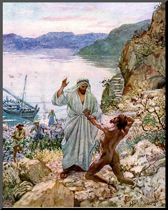  Art  Print Jesus Cures A Demon-Possessed Man at the country of Gerasenes, Near Galilee, Luke VIII 26-35 by William Brassey Hole_from Art com