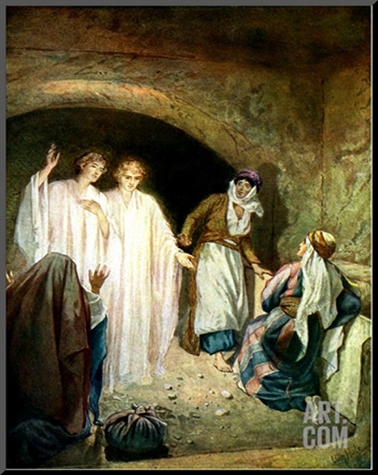 Art Print - 'Jesus' Tomb Is Found Empty, And Two Angels Explain Jesus Is Risen' by William Brassey Hole from Art com