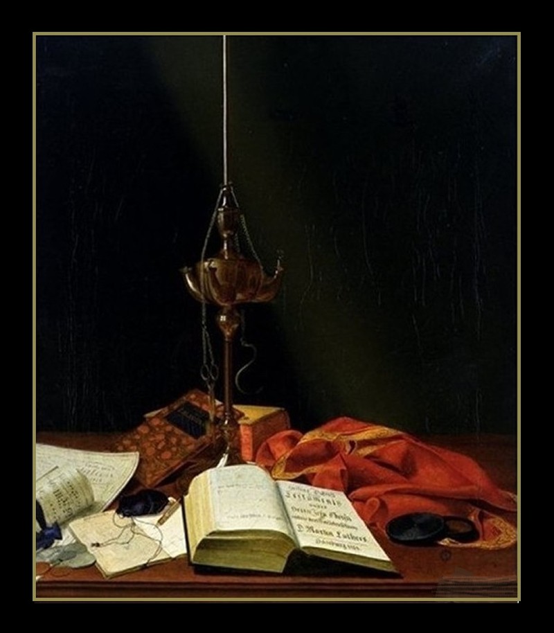 Painting - Still Life iwth a Bible by Karl von Bergen
