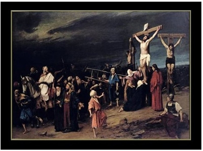 christ on the cross with 2 thieves