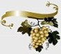 Gold Grape Green Leaves on Gold Ribbon Design, right