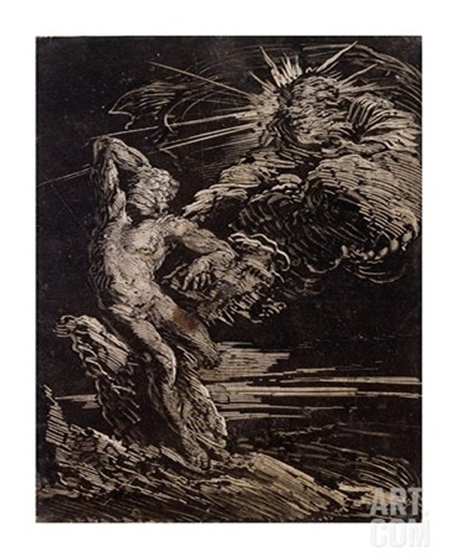 Art-Print 'The Creation Of Adam, C. 1642 by Giovanni Benedetto Castiglione from Art.com