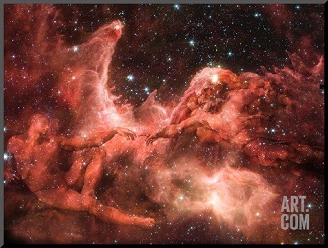 Photographic-Print 'Adam and God Touchng in Nebula' by Mike Agliobo' from Art.com