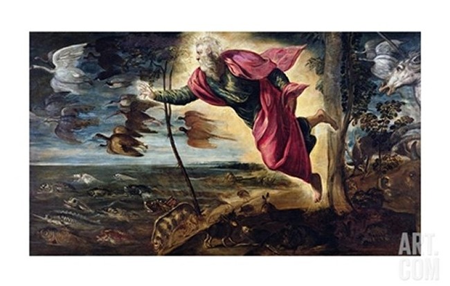 Art-Print 'The Creation Of The Animals' by Jacopo Robush Tintoretto from Art.com